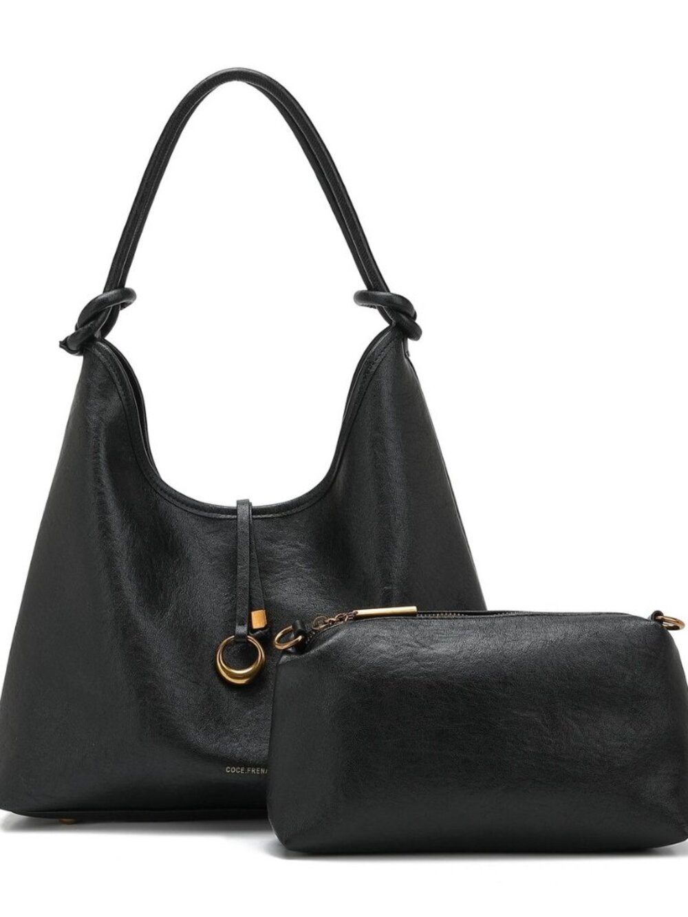 Hobo Bag for Women, 2 in 1 Tote Bag Set with Detachable Pouch, Soft Slouchy